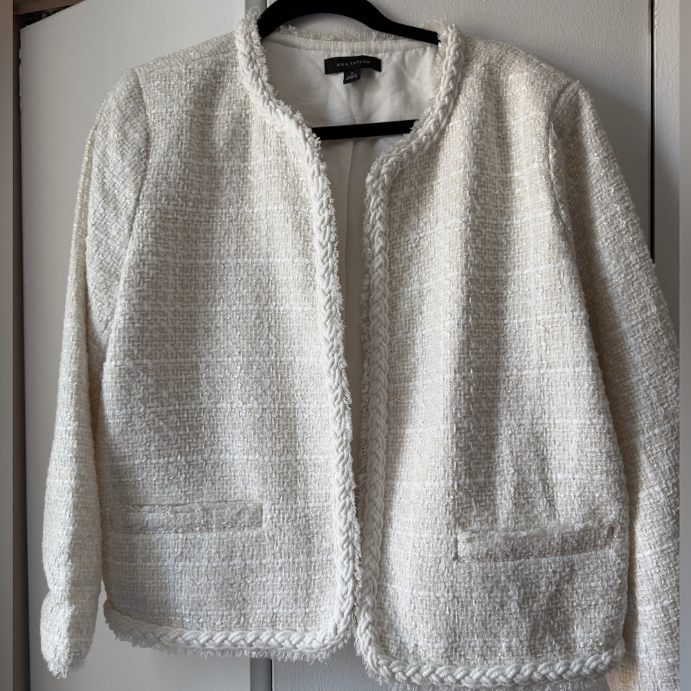 Ann Taylor White Tweed Jacket- NWOT